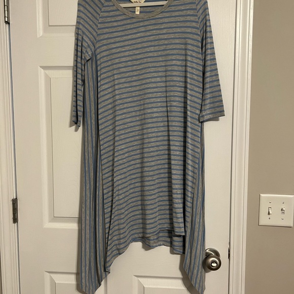 Matilda Jane Grey and Blue Stripes Dress! - Picture 2 of 4